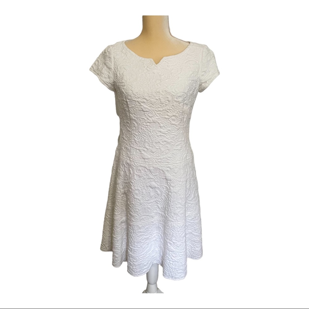 W by Worth White‎ Cotton Fit and Flare Dress Size 6 LWD